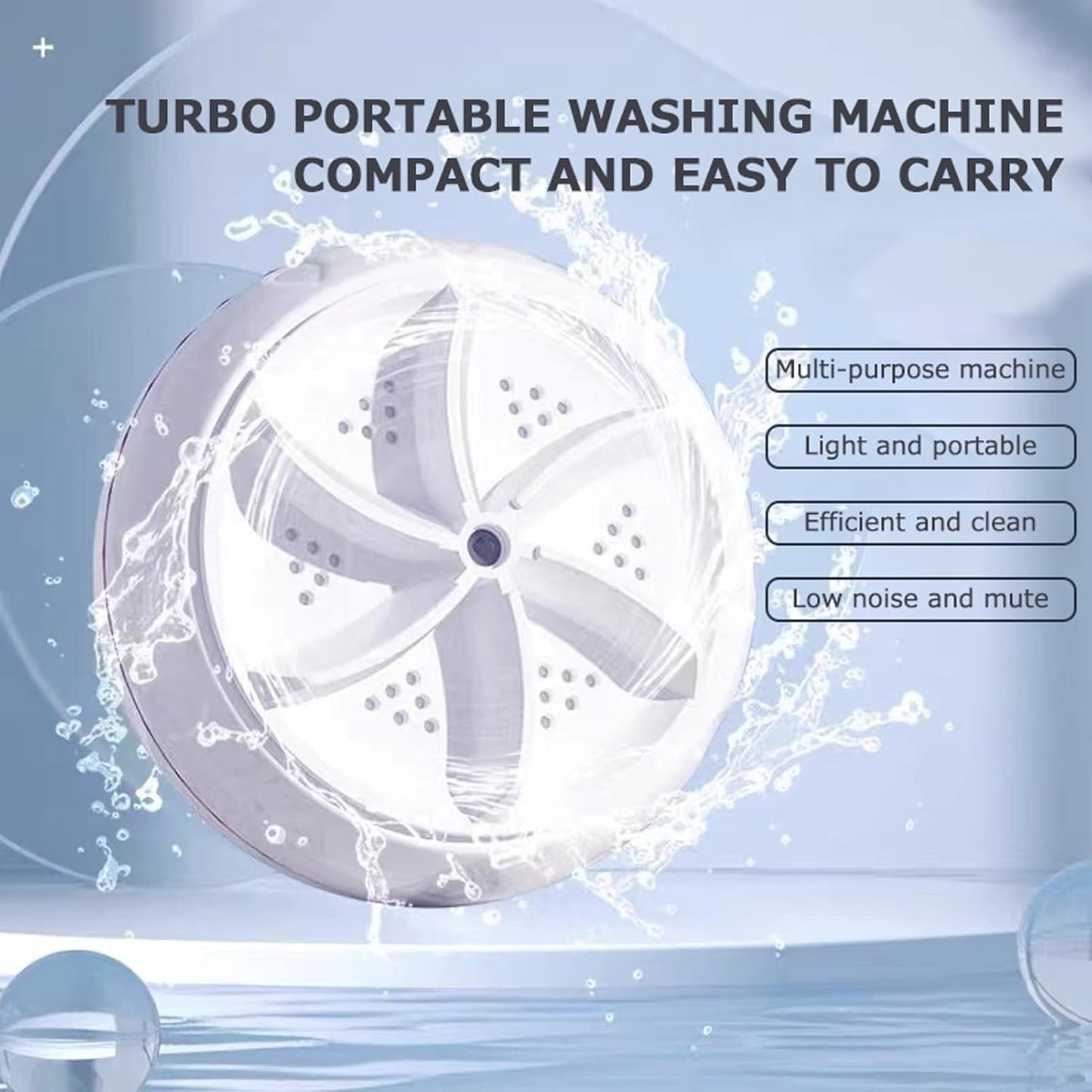 Mini Portable USB Washing Machine,Kitchen Sink Dishwasher,Ultrasonic Turbo Washer for Dishes,Socks,Underwear