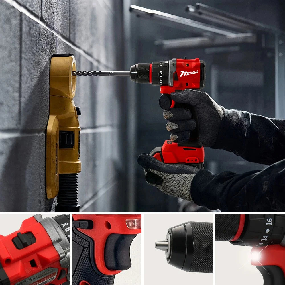 Small Electric Drill 150N.m brushless Cordless Impact Drill of Decoration Team for 18V Milwaukee Battery pin Power Tool