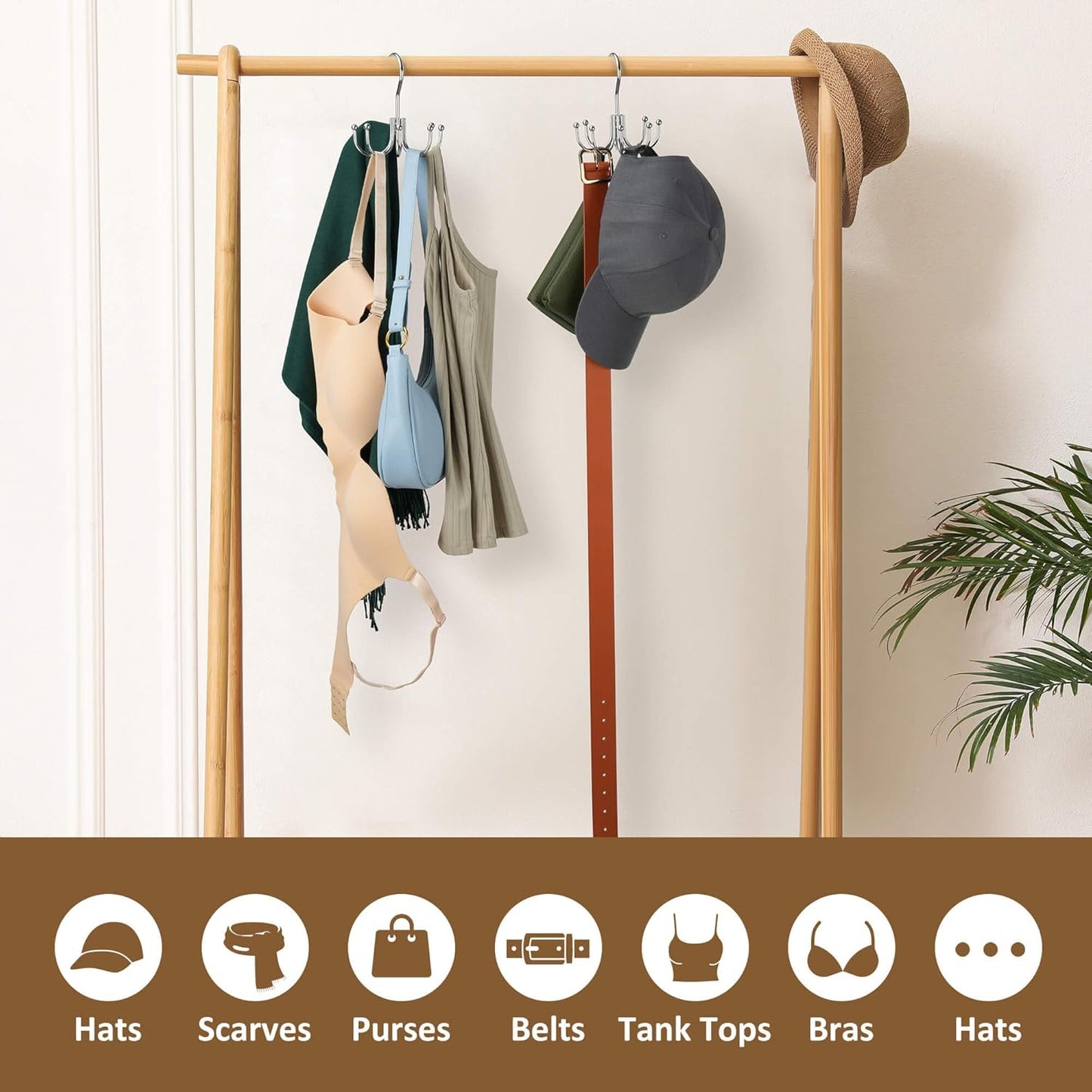 Belt Hanger, Belt Organizer for Closet, Keeping Belts Visible and in Good Condition, Hanging Tie Rack Holder, Closet Organizers and Storage, Silver