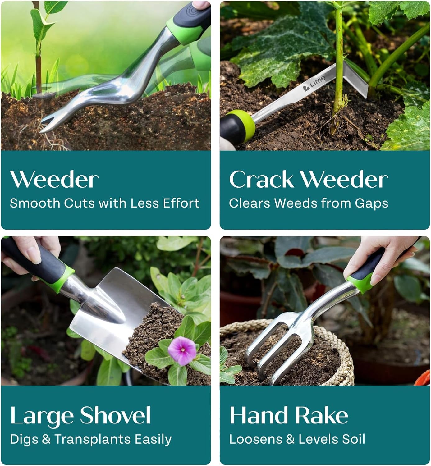 Heavy Duty Gardening Tools - Gardening Gifts for Women, Men, Mom, Dad - Durable, Ergonomic Garden Tools Set