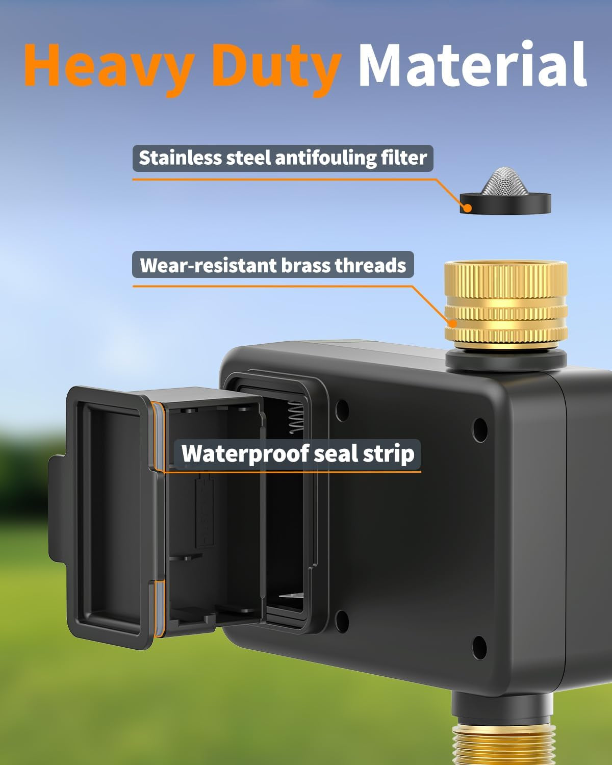 Brass Wifi Water Timer, Smart Hose Sprinkler Timer Compatible with Alexa/Google Assistant, 6 Irrigation Plans, Rain Delay & Mist Mode for Garden Lawns (2.4Ghz Only)