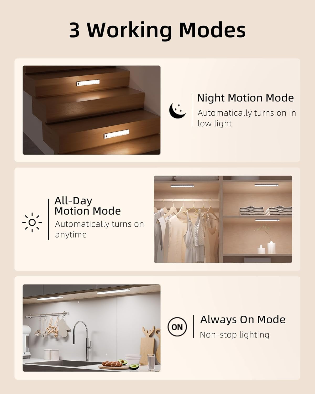 6-Pack under Cabinet Lighting with Charging Station, 2000Mah Rechargeable Wireless Motion Sensor Lights, 3 Color Temps, Dimmable, Timer, Magnetic, with Remote Control for Kitchen, Closet, Stair