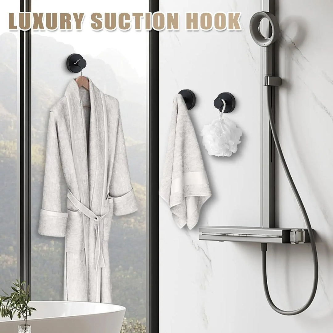 Sleek Matte Black Wall-Mounted Towel Hooks - 2-Pack for Effortless Organization in Any Space