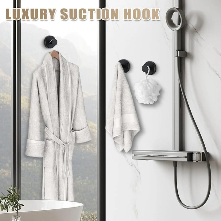 Sleek Matte Black Wall-Mounted Towel Hooks - 2-Pack for Effortless Organization in Any Space