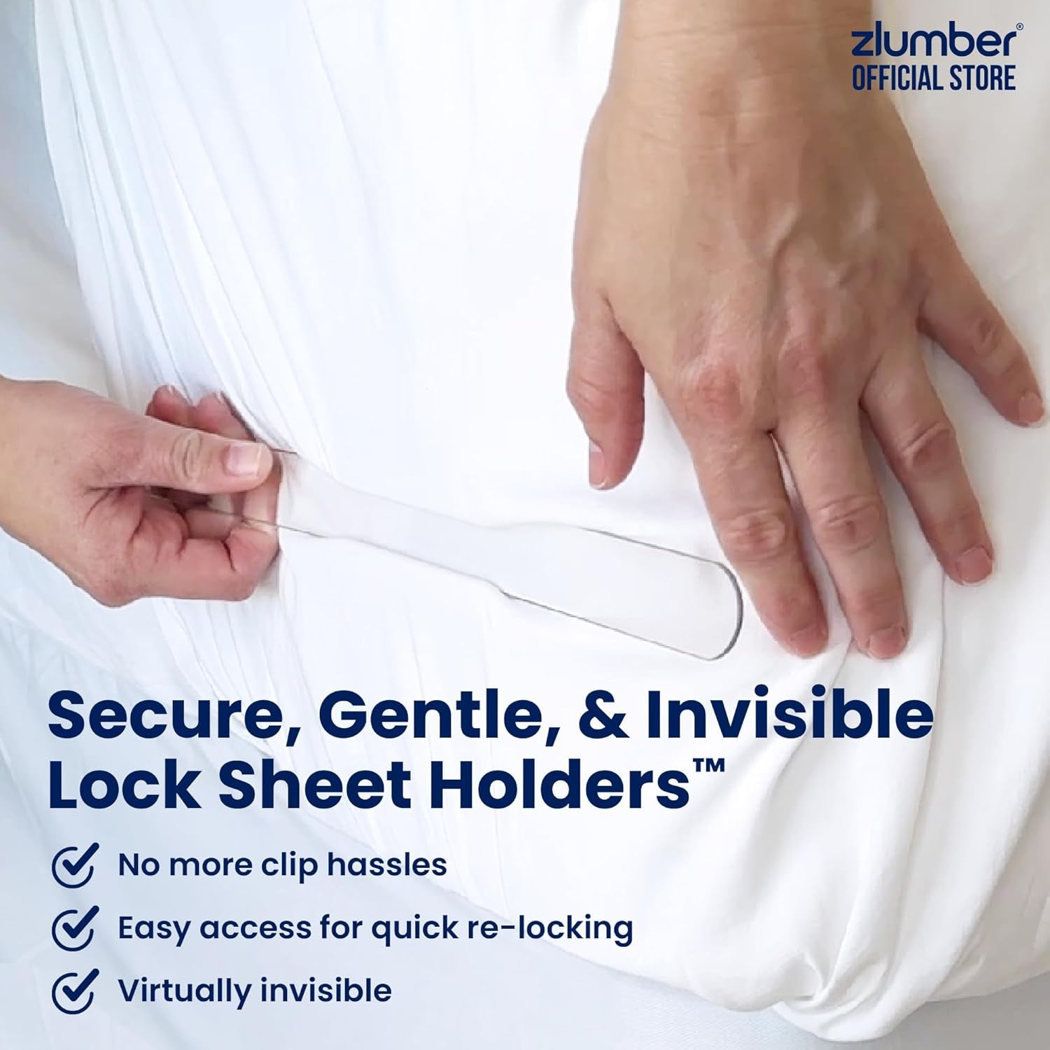 The Original USA Patented lock – Secure Sheet Holder with Heavy-Duty Mattress Straps – No More Loose Bedding, Universal Fit, Easy One-Time Installation