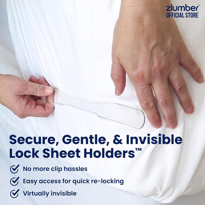 The Original USA Patented lock – Secure Sheet Holder with Heavy-Duty Mattress Straps – No More Loose Bedding, Universal Fit, Easy One-Time Installation