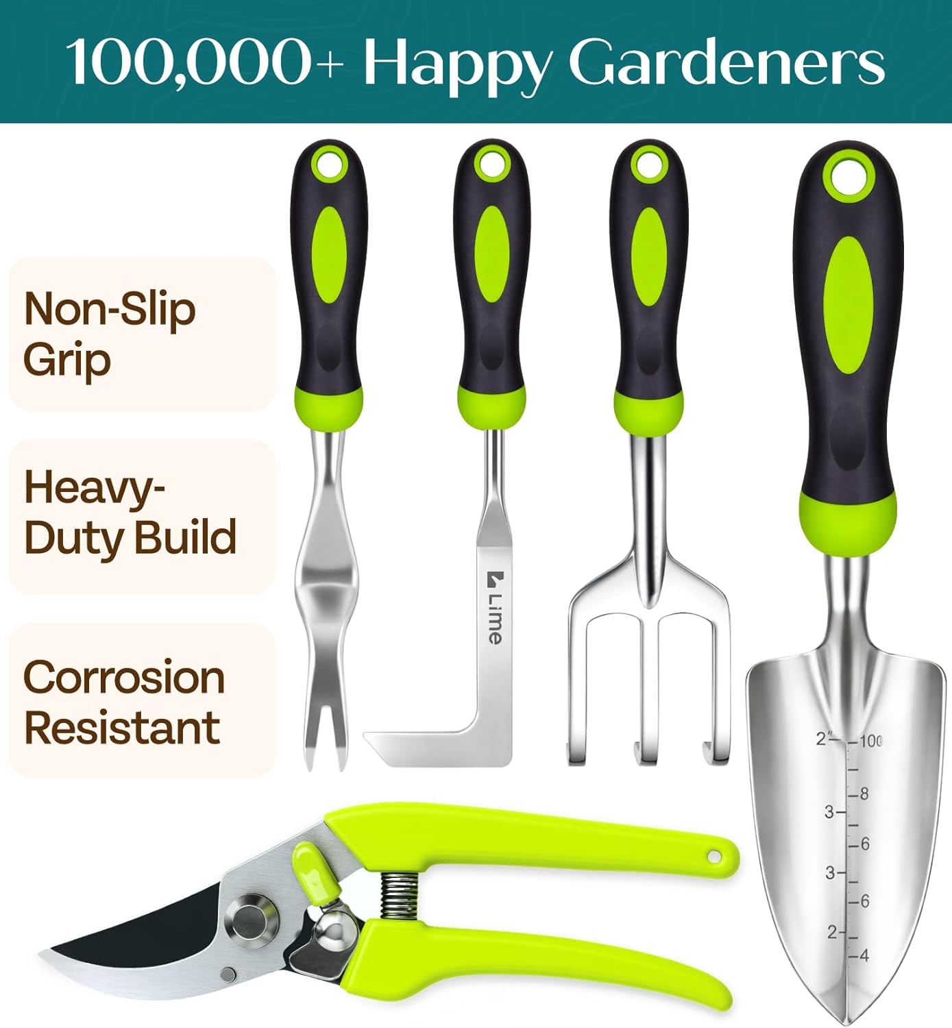 Heavy Duty Gardening Tools - Gardening Gifts for Women, Men, Mom, Dad - Durable, Ergonomic Garden Tools Set