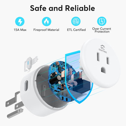 Smart Plug, Wifi Outlet Works with Alexa & Google Home, Smart Home Socket with Remote Control & Timer Function, 2.4Ghz Wifi Only, 4 Packs