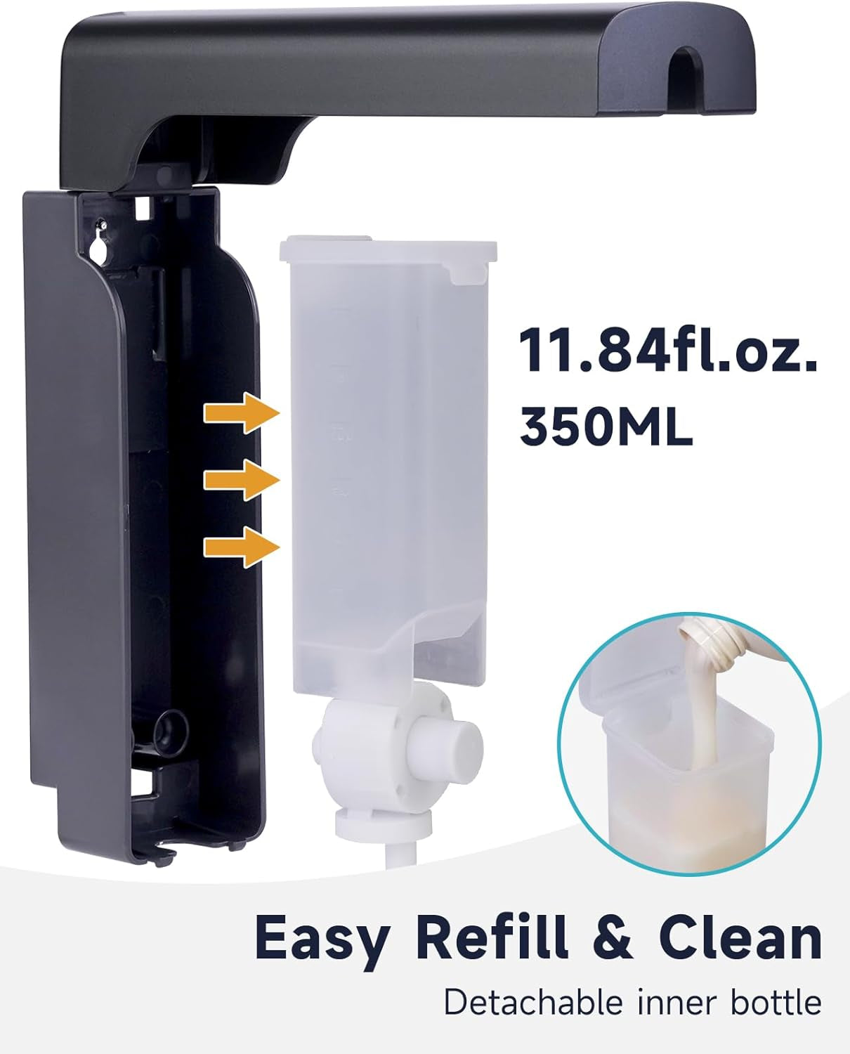 3 Chambers Shower Shampoo and Conditioner Dispenser 3 X 11.8 Fl.Oz. for Bathroom(Dark Silver)