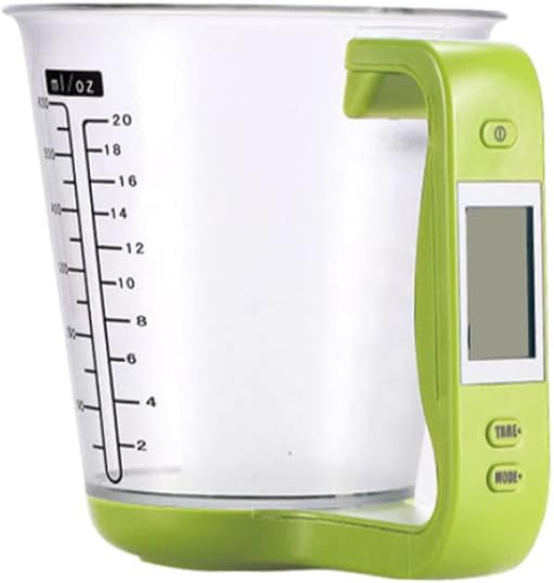 Kitchen Electronic Measuring Instrument Cup Multi Function Digital Measuring Jug Kitchen Weigh Temperature Volume Cup Scale with Detachable Lcd Display Green