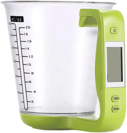 Kitchen Electronic Measuring Instrument Cup Multi Function Digital Measuring Jug Kitchen Weigh Temperature Volume Cup Scale with Detachable Lcd Display Green