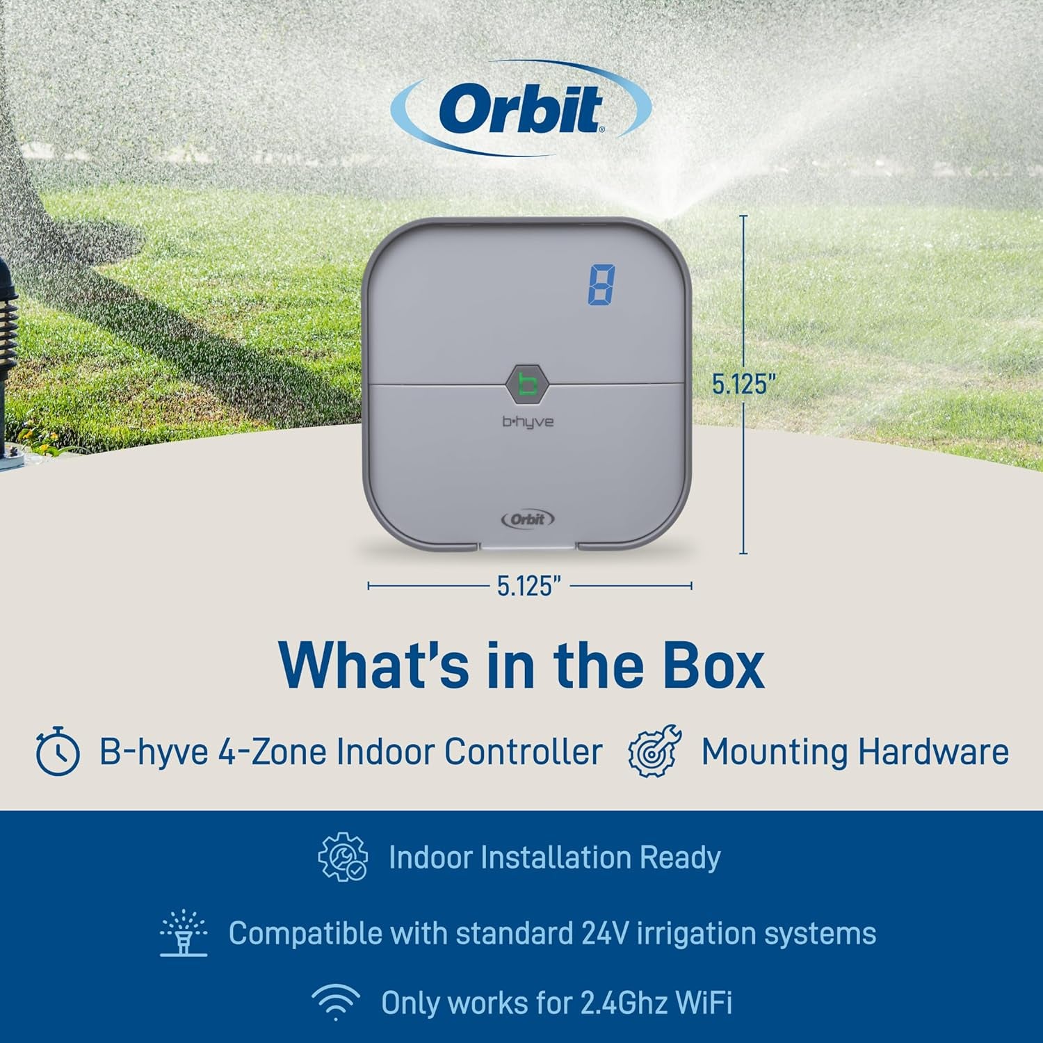 57925 B-Hyve 8-Zone Smart Indoor Sprinkler Controller