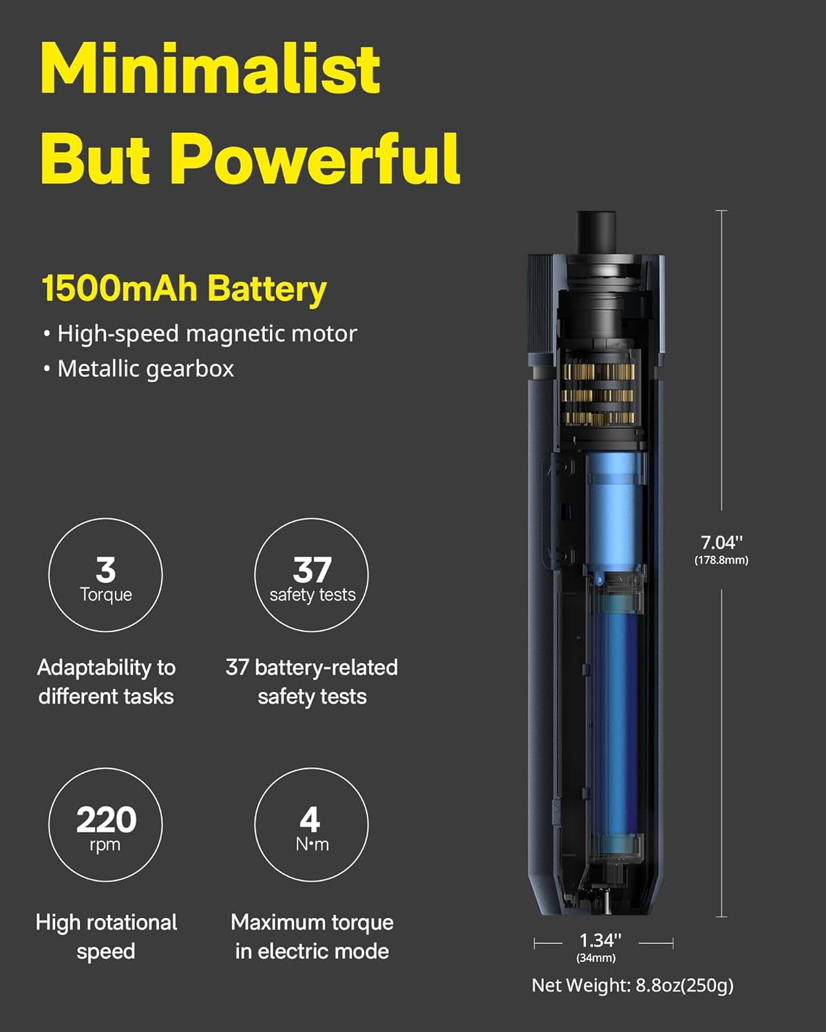 Electric Screwdriver Kit, Upgraded 1/4'' Hex 25 Bits, Magnetic Lid, Rechargeable Cordless Screwdriver, 1500Mah Battery, LED Light, Ideal for Furniture Assembly, Home Repair & Garage Projects