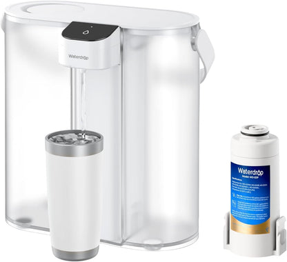 Compact Electric Water Filter Pitcher, 200-Gallon Rechargeable Instant Powerful Dispenser, NSF/ANSI 42&53&401, Reduce PFOA/PFOS, Lead, Chlorine, 14-Cup, White, with 1 Filter, NOT Reduce TDS