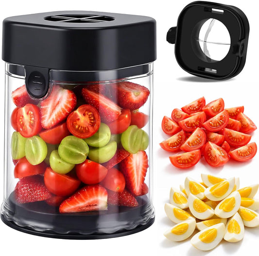 Fruit Slicer Cup, Strawberry Slicer Grape Cutter Cup Fruit Slicers Stainless Steel Egg Slicers, Strawberry Cutter Kitchen Gadgets Speed Cutters for Banana Grape Egg