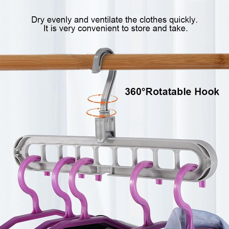 1 Pack Space Saving Hangers, Closet Organizers and Storage, Heavy Duty Plastic Clothes Hanger for Shirt Sweater,Collapsible Hanger Holder Stacker, College Dorm Apartment Home Essential Black