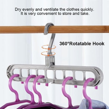 1 Pack Space Saving Hangers, Closet Organizers and Storage, Heavy Duty Plastic Clothes Hanger for Shirt Sweater,Collapsible Hanger Holder Stacker, College Dorm Apartment Home Essential Black