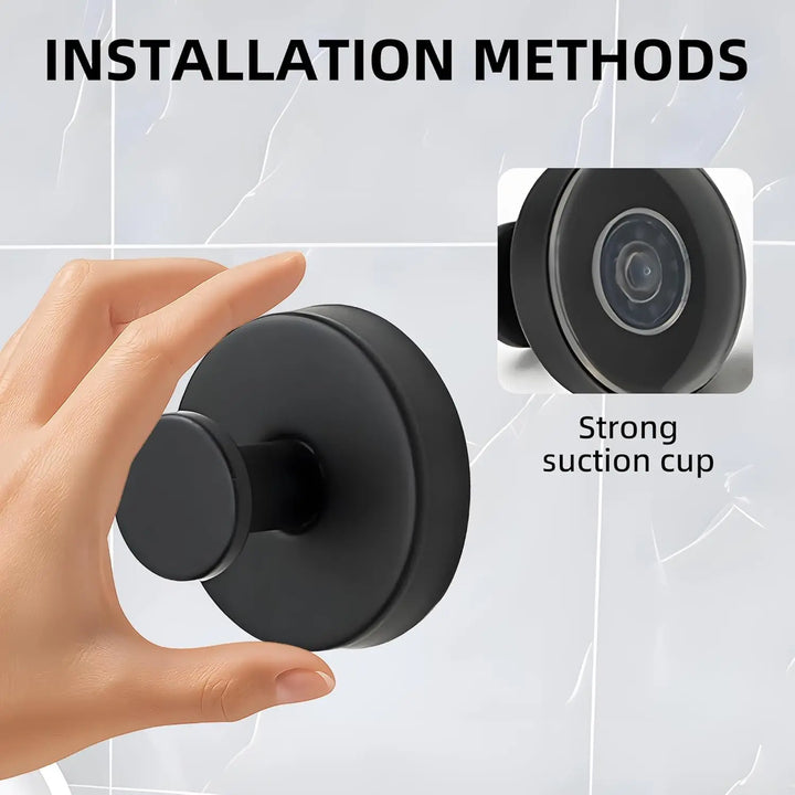 Sleek Matte Black Wall-Mounted Towel Hooks - 2-Pack for Effortless Organization in Any Space