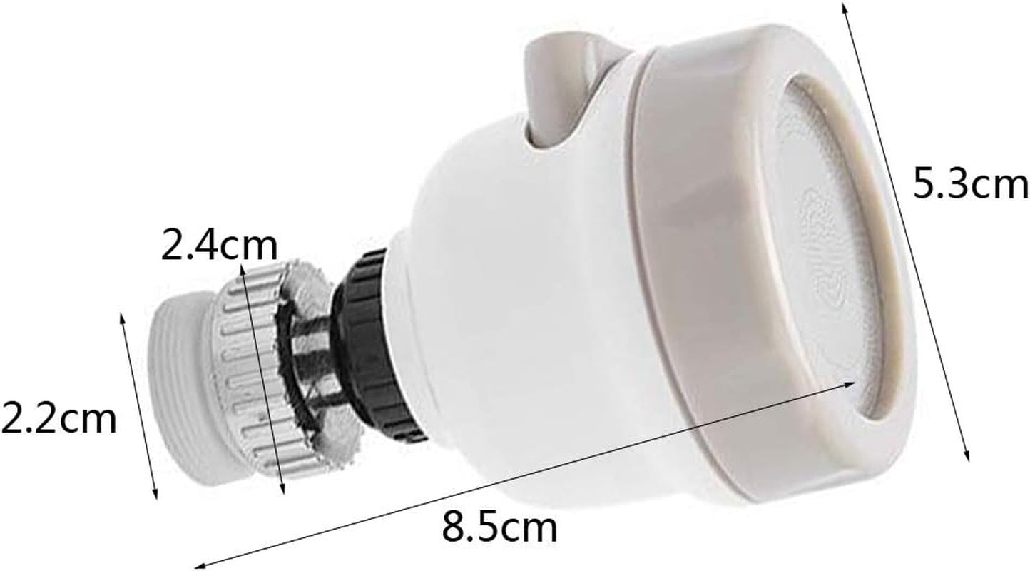 Movable Kitchen Tap Head, 360° Rotatable Water Spray ABS Sink Faucet Spray Head Tap,Splash Filter Water Saving Pressurization Nozzle Bubbler Connector, 3 Modes Adjustment (Pack of 2,White)