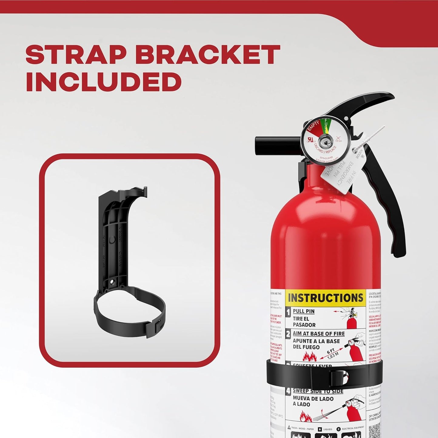 , FA110G, Multi Purpose Fire Extinguisher for Home, Office, Dorm, Residential, 1A10BC