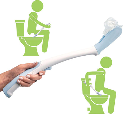Toilet Aid - Personal Bottom Wiping Tool, Bathroom Mobility Aid for Disabled, Elderly, and Surgery Recovery - 18" Long Wand with Hygienic Cover