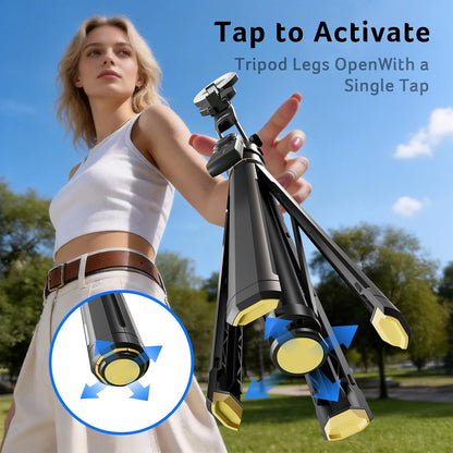 Gadget Auto Face Tracking Tripod for Iphone – Magnetic Phone Mount Gesture Control Detachable Mini Ring Light 64" 360 Degree AI Tracking Phone Tripod for Vlogging Youtube Tiktok Video Recording