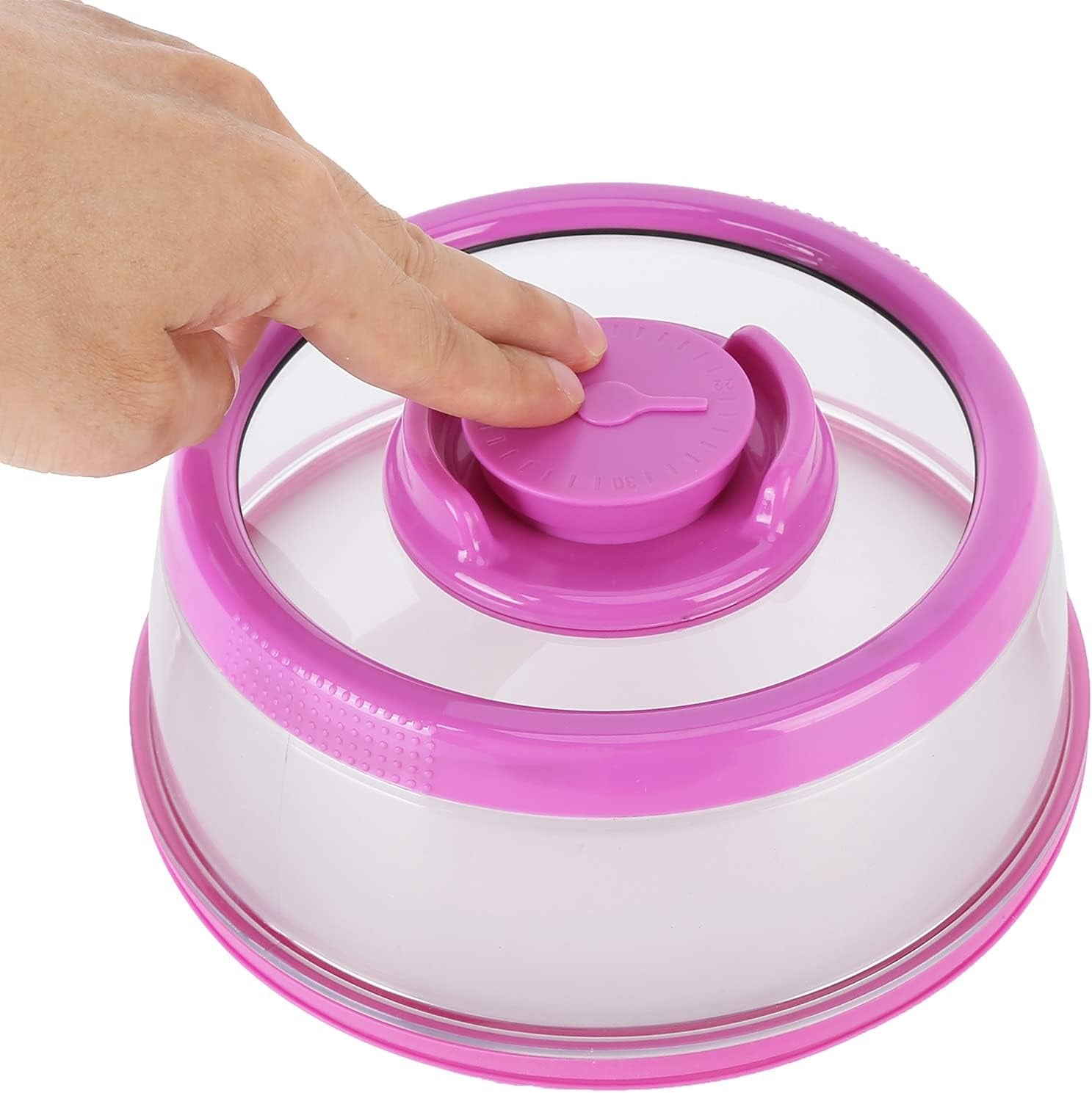Universal Vacuum Air Tight Food Sealer Containers, round Vacuum Food Sealer Cover Vacuum Freshs Cover Tight Food Container Platter Lid for Kitchen (Purple)