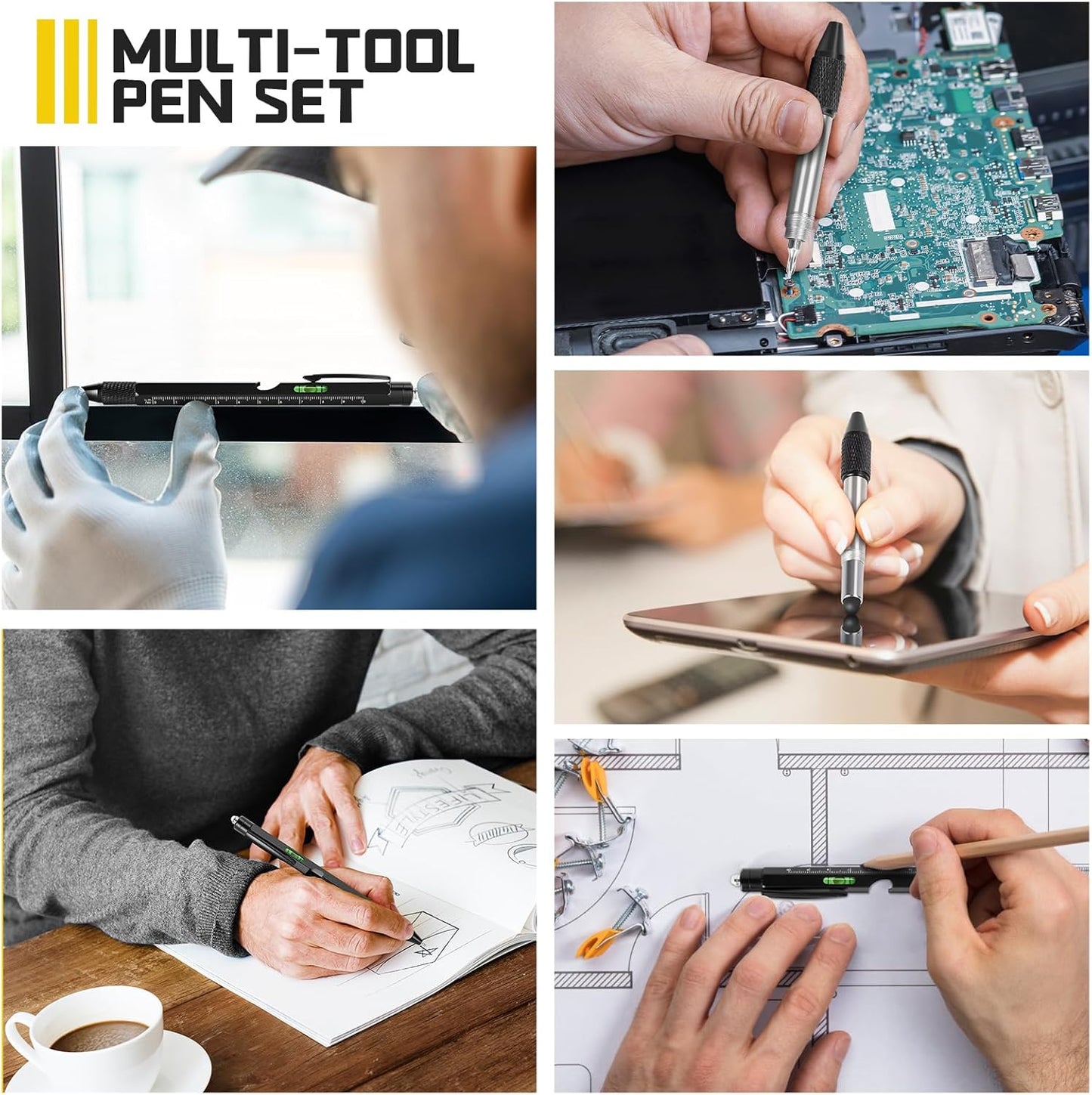 Fathers Day Dad Gifts from Daughter Son Wife,  9-In-1 Multitool Pen with LED Light, Gifts for Husband Dad Grandpa, Cool Birthday Gadgets for Men