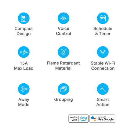 Plug Mini 15A, Smart Home Wi-Fi Outlet Works with Alexa, Google Home & IFTTT, No Hub Required, UL Certified, 2.4G Wifi Only, 4-Pack(Ep10P4) , White