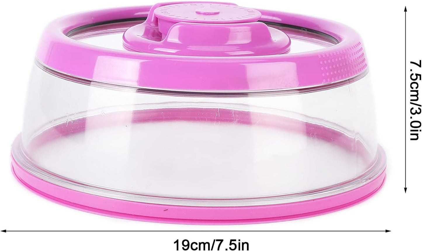 Universal Vacuum Air Tight Food Sealer Containers, round Vacuum Food Sealer Cover Vacuum Freshs Cover Tight Food Container Platter Lid for Kitchen (Purple)