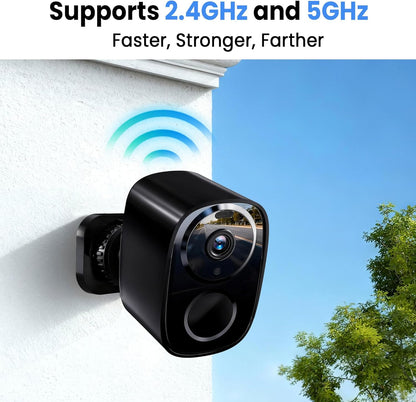 2026 Enhanced 2K UHD Security Cameras Wireless Outdoor – Free Cloud & SD Storage, Dual-Band Wifi 2.4G/5G, Full-Color Night Vision, 6-Month Battery, Motion Alerts, IP66 Weatherproof, 2-Way Talk