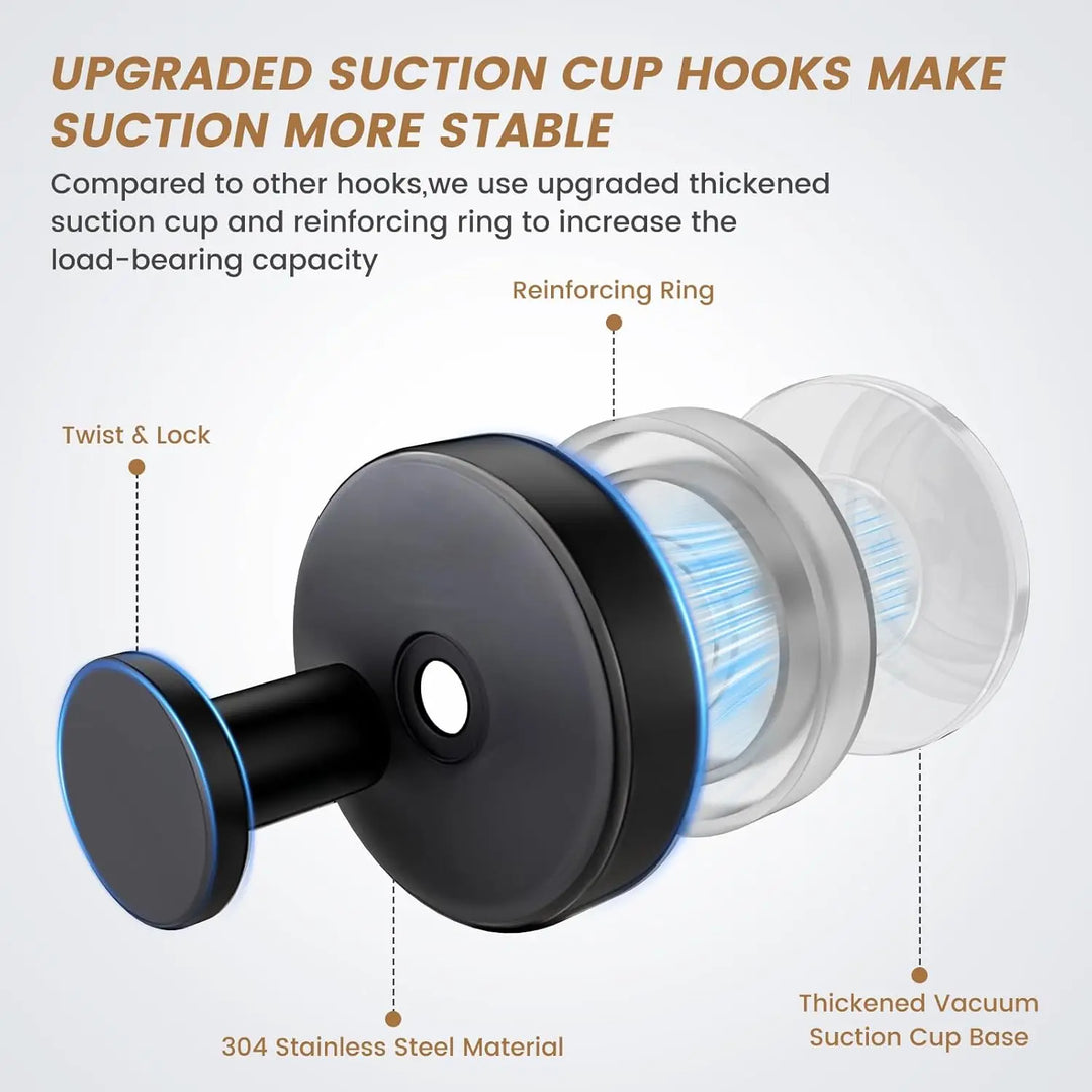 Sleek Matte Black Wall-Mounted Towel Hooks - 2-Pack for Effortless Organization in Any Space