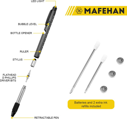 Fathers Day Dad Gifts from Daughter Son Wife,  9-In-1 Multitool Pen with LED Light, Gifts for Husband Dad Grandpa, Cool Birthday Gadgets for Men
