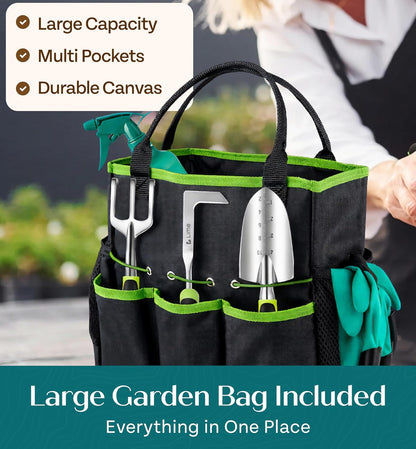 Heavy Duty Gardening Tools - Gardening Gifts for Women, Men, Mom, Dad - Durable, Ergonomic Garden Tools Set