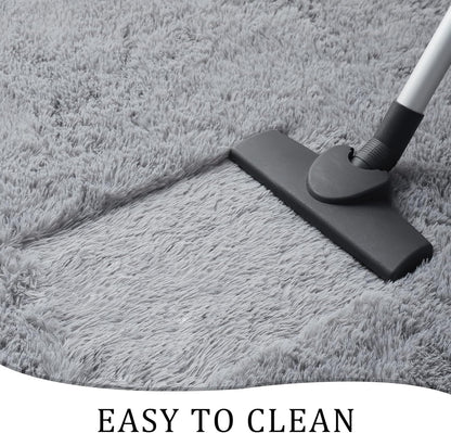 Soft Runner Rugs for Bedroom Living Room Plush Fluffy Rug 2X6 Feet, Shag Furry Area Rug Carpet Non Shedding for Nursery Children Kids Girls Room Home Decorative, Grey