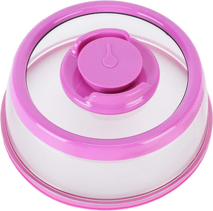 Universal Vacuum Air Tight Food Sealer Containers, round Vacuum Food Sealer Cover Vacuum Freshs Cover Tight Food Container Platter Lid for Kitchen (Purple)