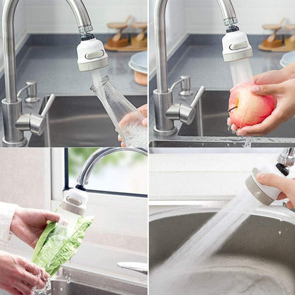 Movable Kitchen Tap Head, 360° Rotatable Water Spray ABS Sink Faucet Spray Head Tap,Splash Filter Water Saving Pressurization Nozzle Bubbler Connector, 3 Modes Adjustment (Pack of 2,White)