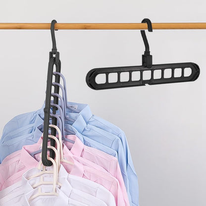 1 Pack Space Saving Hangers, Closet Organizers and Storage, Heavy Duty Plastic Clothes Hanger for Shirt Sweater,Collapsible Hanger Holder Stacker, College Dorm Apartment Home Essential Black