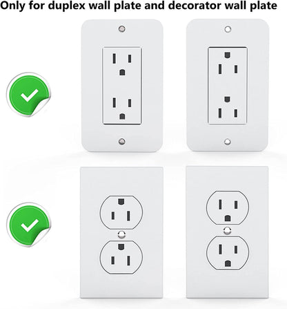 Outlet Shelf Wall Holder, Bathroom Shelf up to 10Lbs Standard Vertical Duplex Wall Organizer for Smart Home Decor Space Saving Power Tools, Toothbrush (OLS001-W), 1 Pack, White