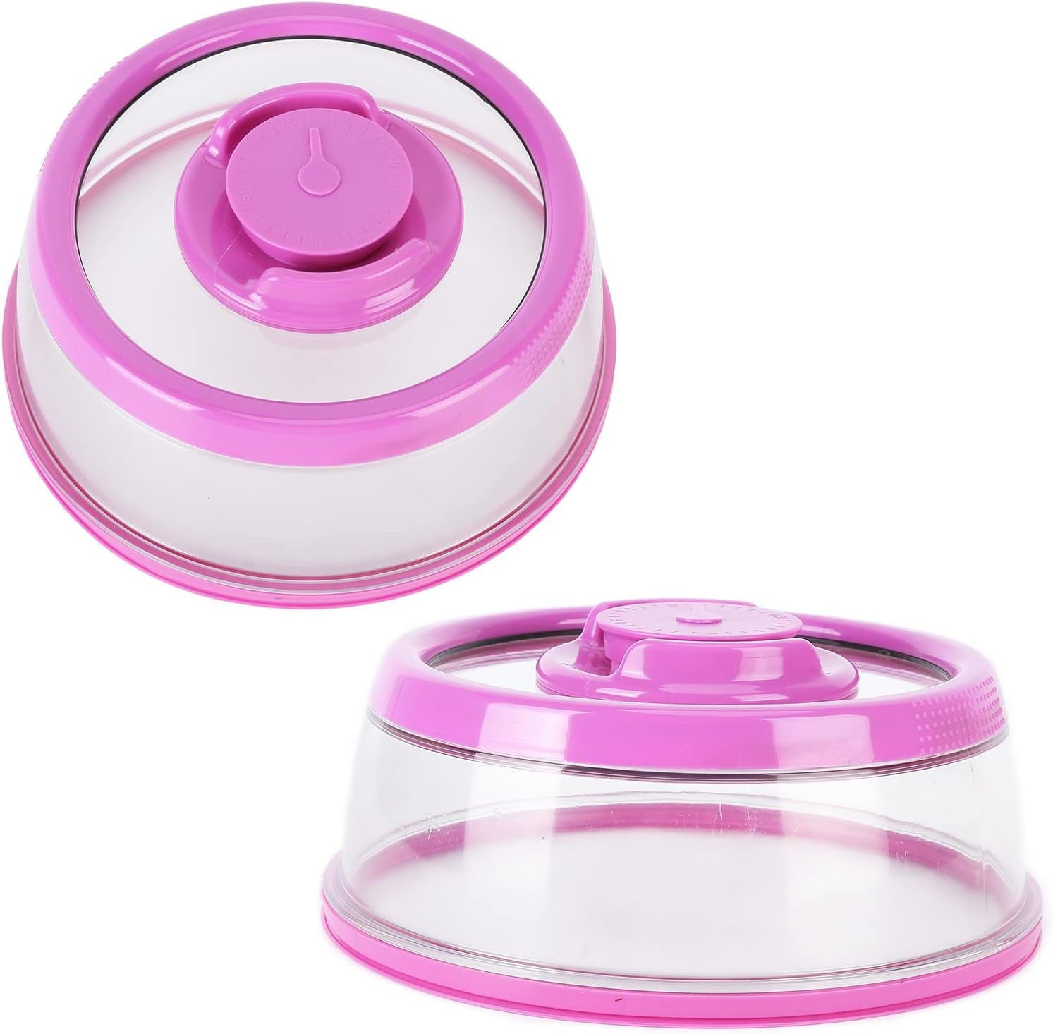 Universal Vacuum Air Tight Food Sealer Containers, round Vacuum Food Sealer Cover Vacuum Freshs Cover Tight Food Container Platter Lid for Kitchen (Purple)