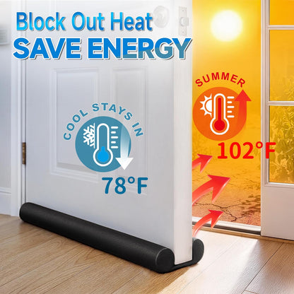 Large Door Draft Stopper for Bottom of Doors 36” under Door Sweep Noise Blocker Black Gap Stoppers Adjustable Doors Seal Sweep Guard Draft, Window Breeze Stoppers, Home Essentials Gadgets