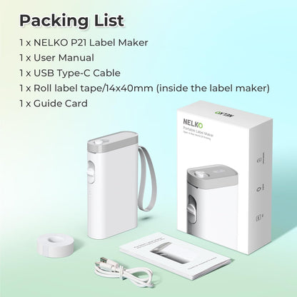 Label Maker Machine with Tape, P21 Bluetooth Label Printer, Wireless Mini Label Makers with Multiple Templates for School Office Home, White