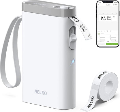 Label Maker Machine with Tape, P21 Bluetooth Label Printer, Wireless Mini Label Makers with Multiple Templates for School Office Home, White