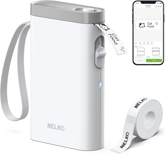 Label Maker Machine with Tape, P21 Bluetooth Label Printer, Wireless Mini Label Makers with Multiple Templates for School Office Home, White