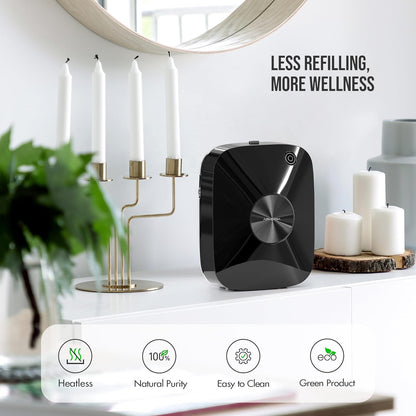 Smart Waterless Essential Oil Diffuser Scent Air Machine with 12A1V Power Adapter for Large Rooms Spaces Home and Commercial Use, up to 2000 Sq Ft 400 Ml Capacity Scent Diffuser, Black ANA