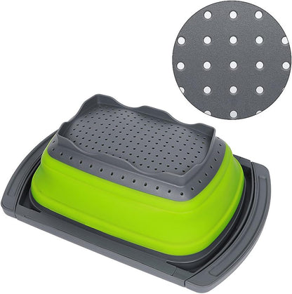 Colander Collapsible, Colander Strainer over the Sink Vegetable Fruit Strainer Basket (6 Quart) with Extendable Handles, New Kitchen Essentials