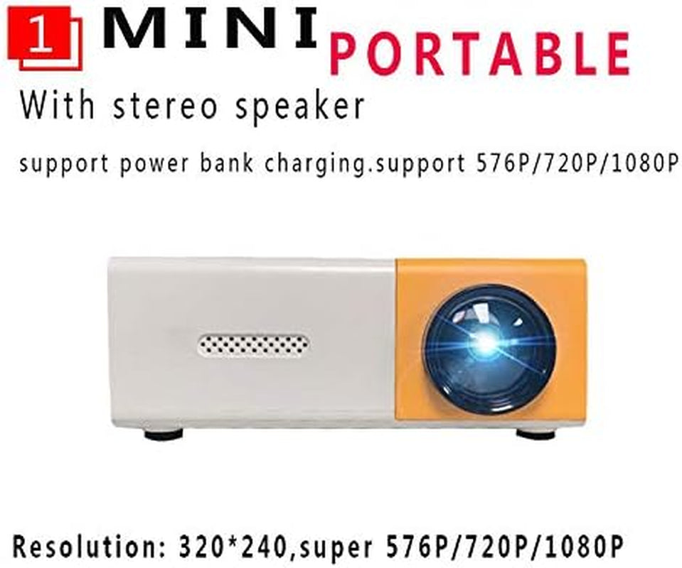 Portable Mini Projectors LED Micro Projector 1080P Home Party Meeting Theater Projector Screen Mirroring Connect Phones（Newest Upgraded Version ）