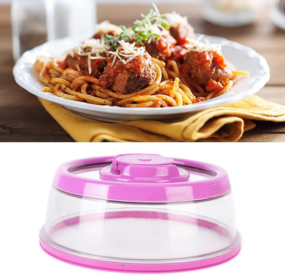 Universal Vacuum Air Tight Food Sealer Containers, round Vacuum Food Sealer Cover Vacuum Freshs Cover Tight Food Container Platter Lid for Kitchen (Purple)