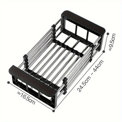 Retractable Drain Basket for Kitchen Sink Storage Basket for Washing Fruits and Vegetables Multifunctional Drain Rack