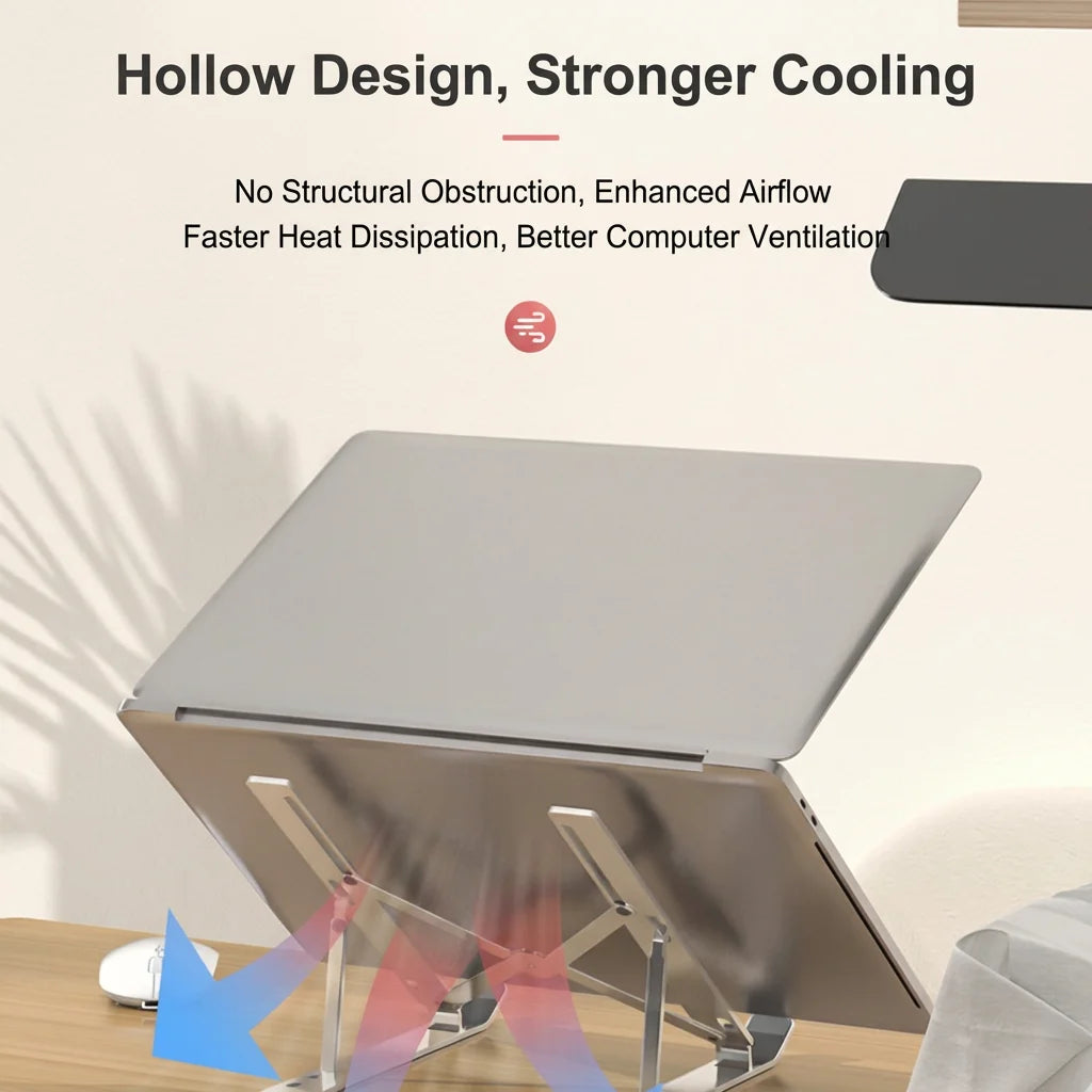 Foldable Aluminum Laptop Stand - Adjustable Portable Notebook Riser,Ergonomic Desktop Holder for Macbook, Dell, HP & All Laptops